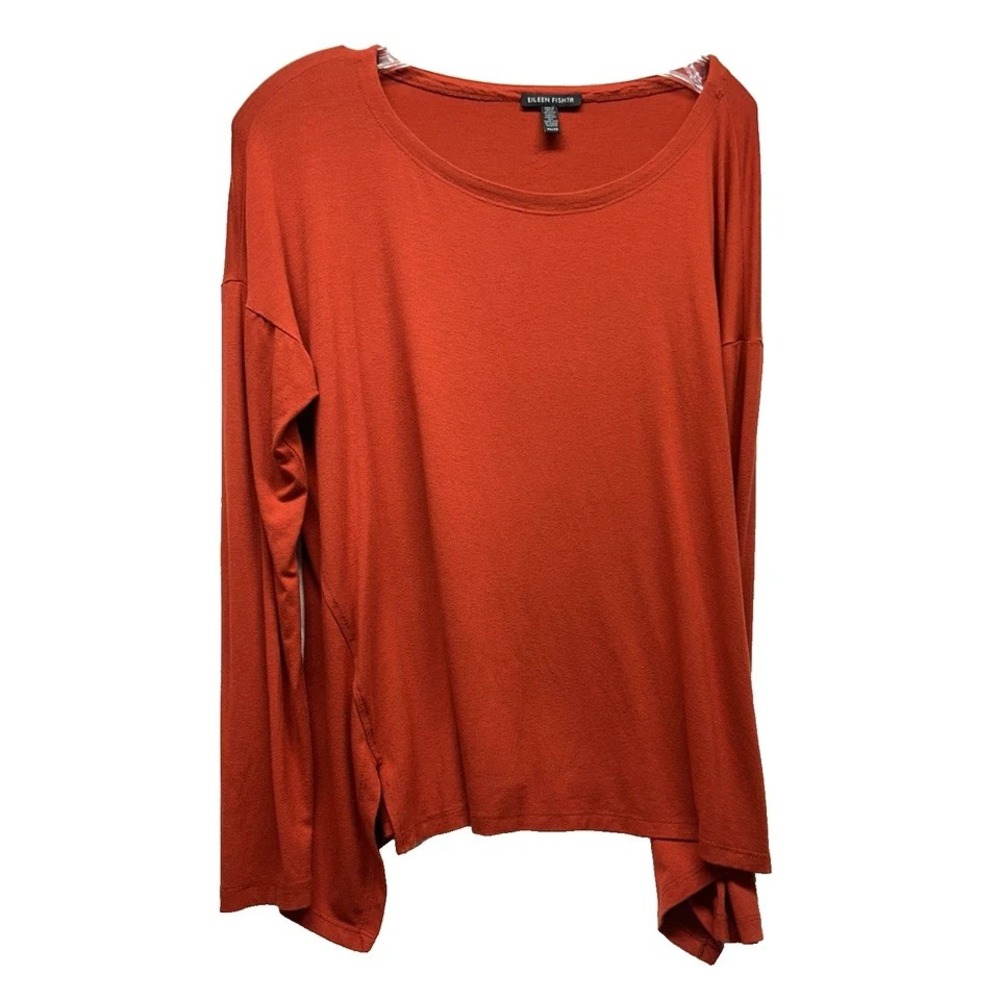 Eileen Fisher Women's Reddish Orange XS Tencel Blend Oversize Shirt (G1)